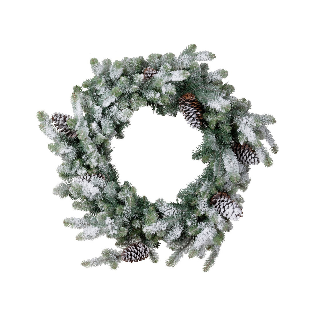 Blue Spruce Wreath with LED Lights, Extra-Large with Snow