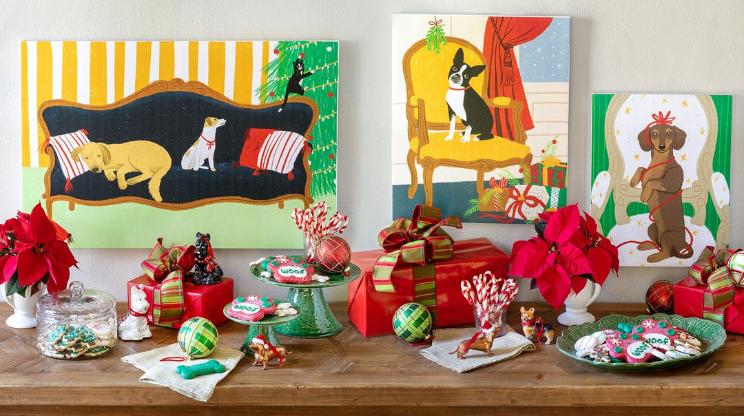 Christmas Eve Pets Canvas Print