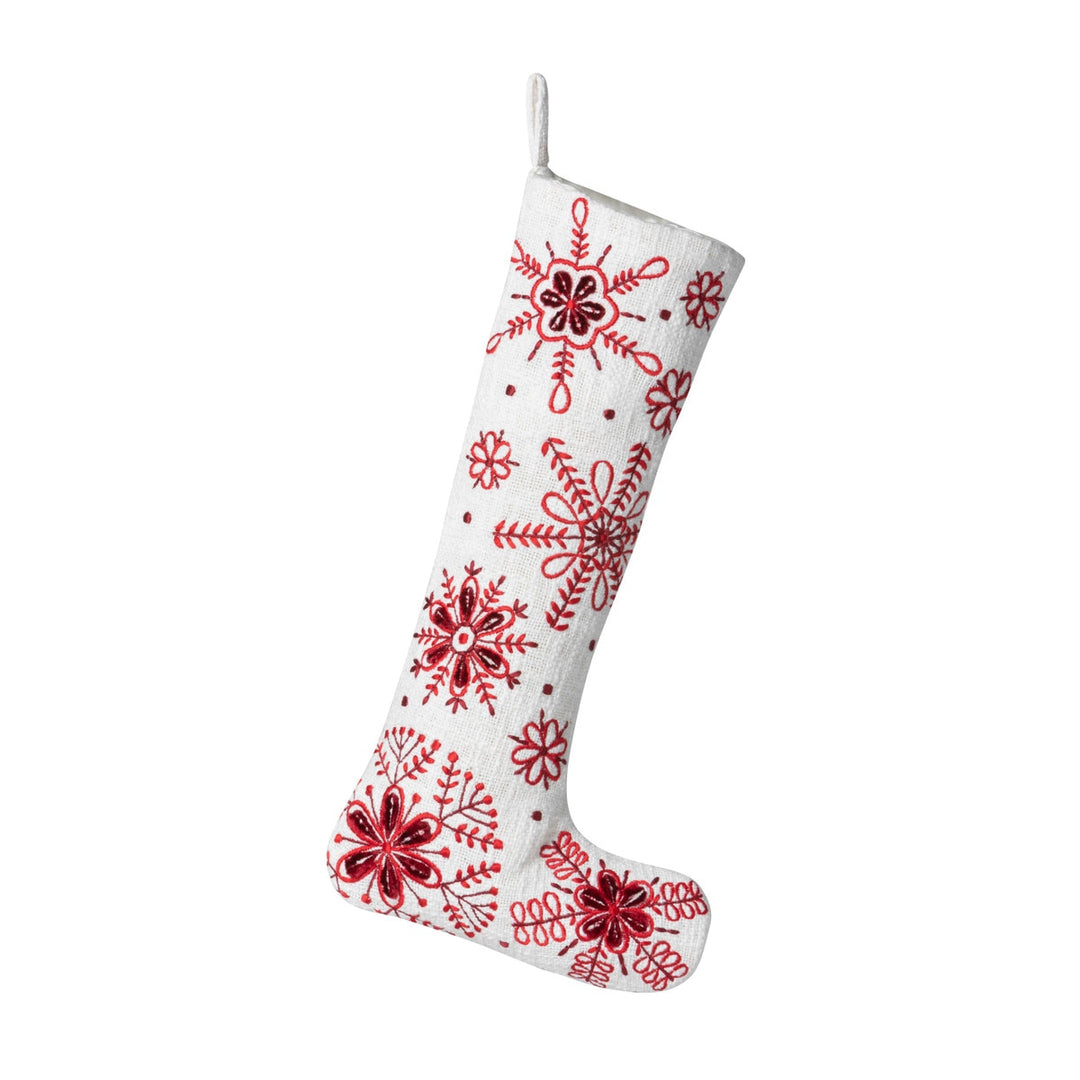 Snowflake Embroidered Stocking