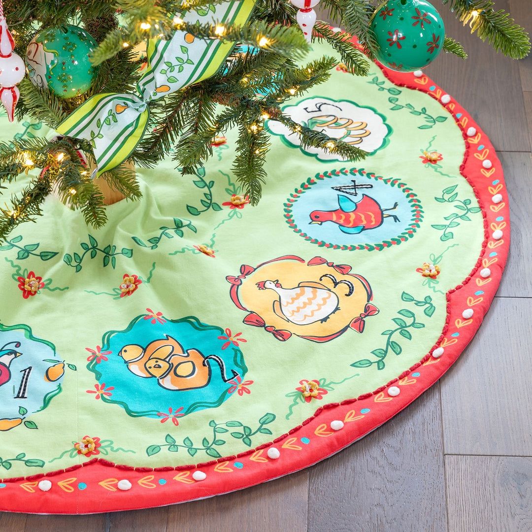 12 Days of Christmas Embroidered Tree Skirt