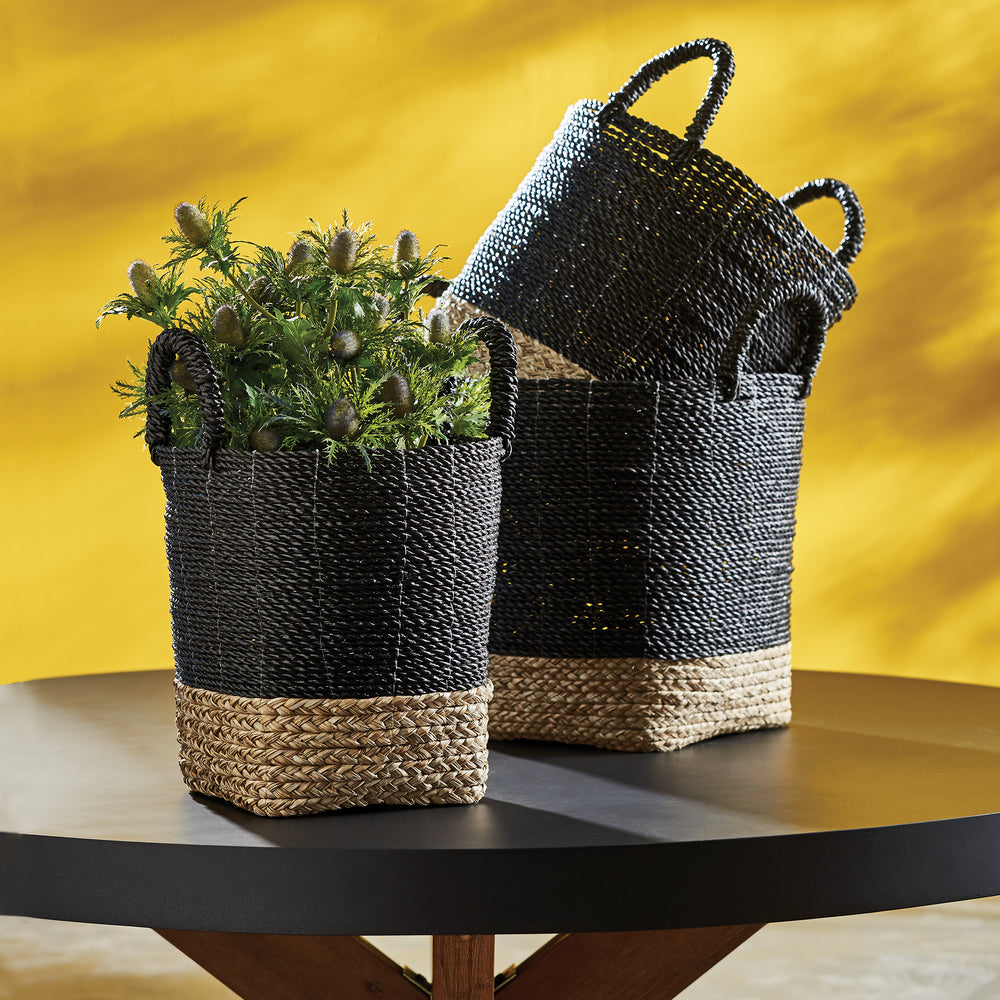 Madura Market Baskets, Set Of 3, Black