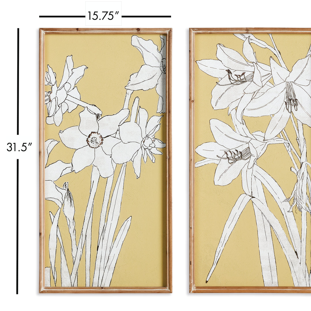 Flowering Amaryllis Prints, Set Of 2