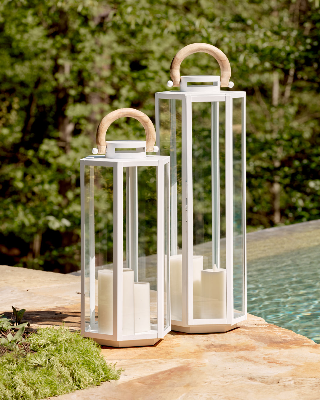 Dockside Outdoor Lantern Large, White