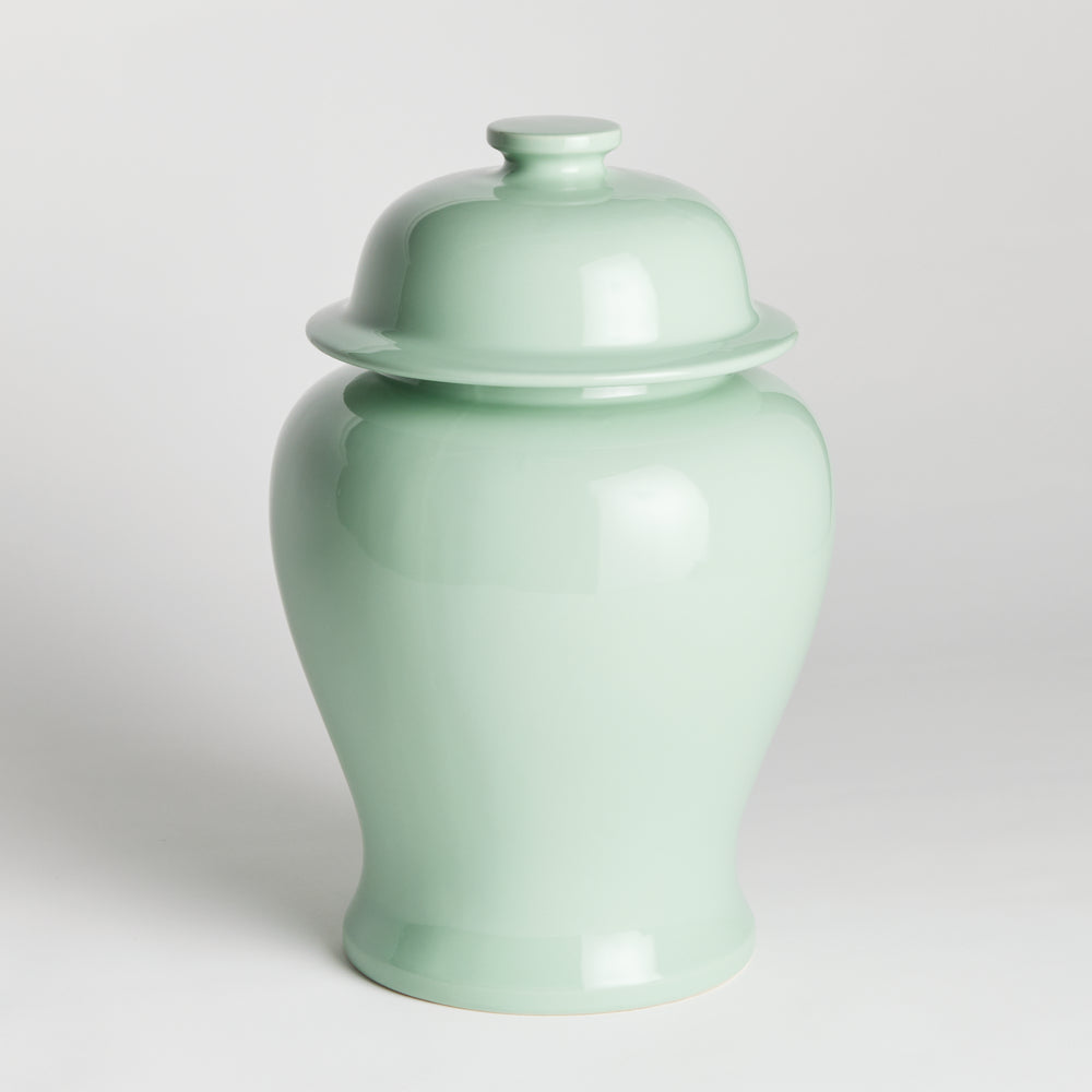 Koa Wide Lidded Ginger Jar Small, Green