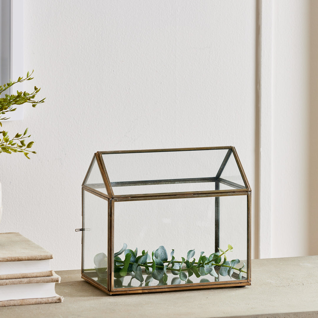 Cottage Terrarium Large, Brass