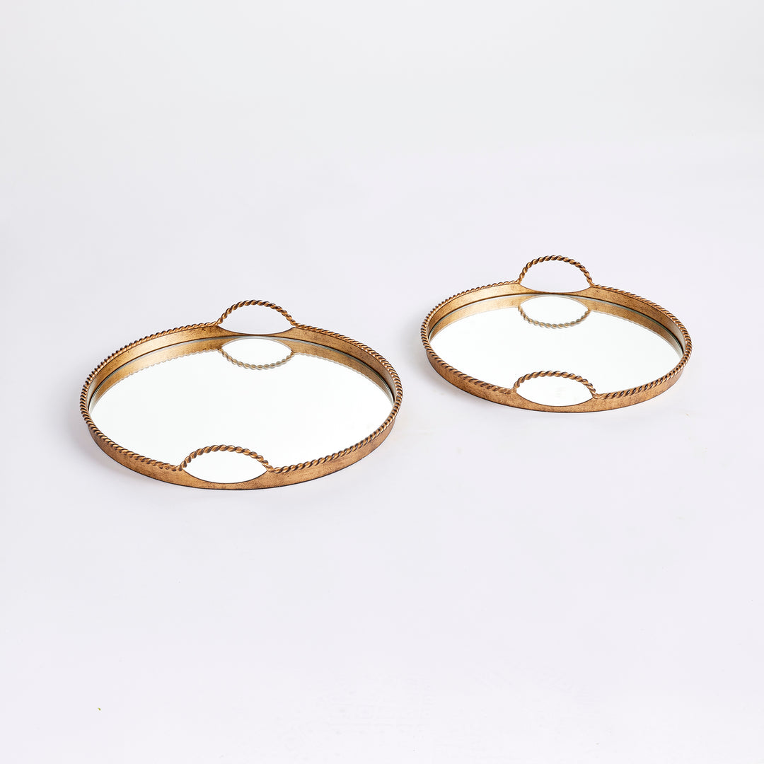 Braiden Decorative Mirrored Trays, Set Of 2