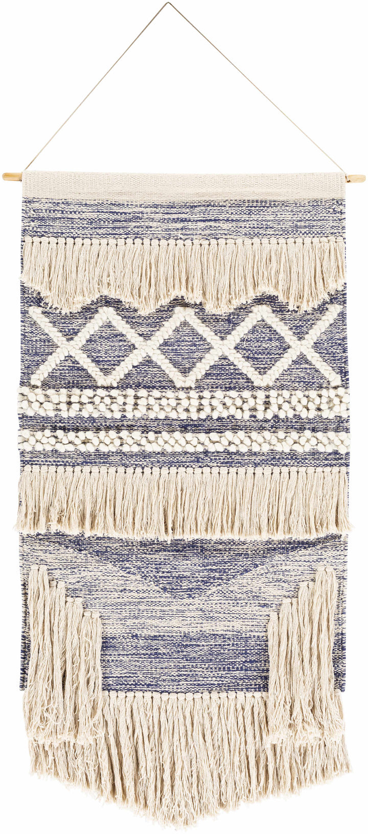Braunston Boho Navy & Beige Textured Wall Hanging