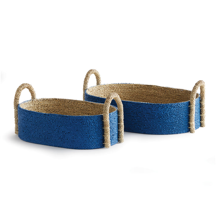 Tiana Seagrass Short Oval Baskets, Set Of 2