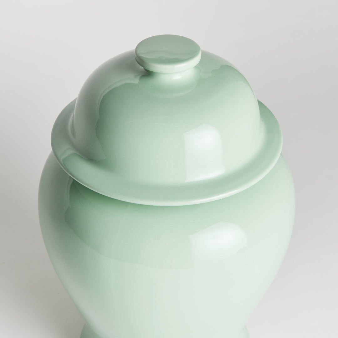 Koa Wide Lidded Ginger Jar Small, Green