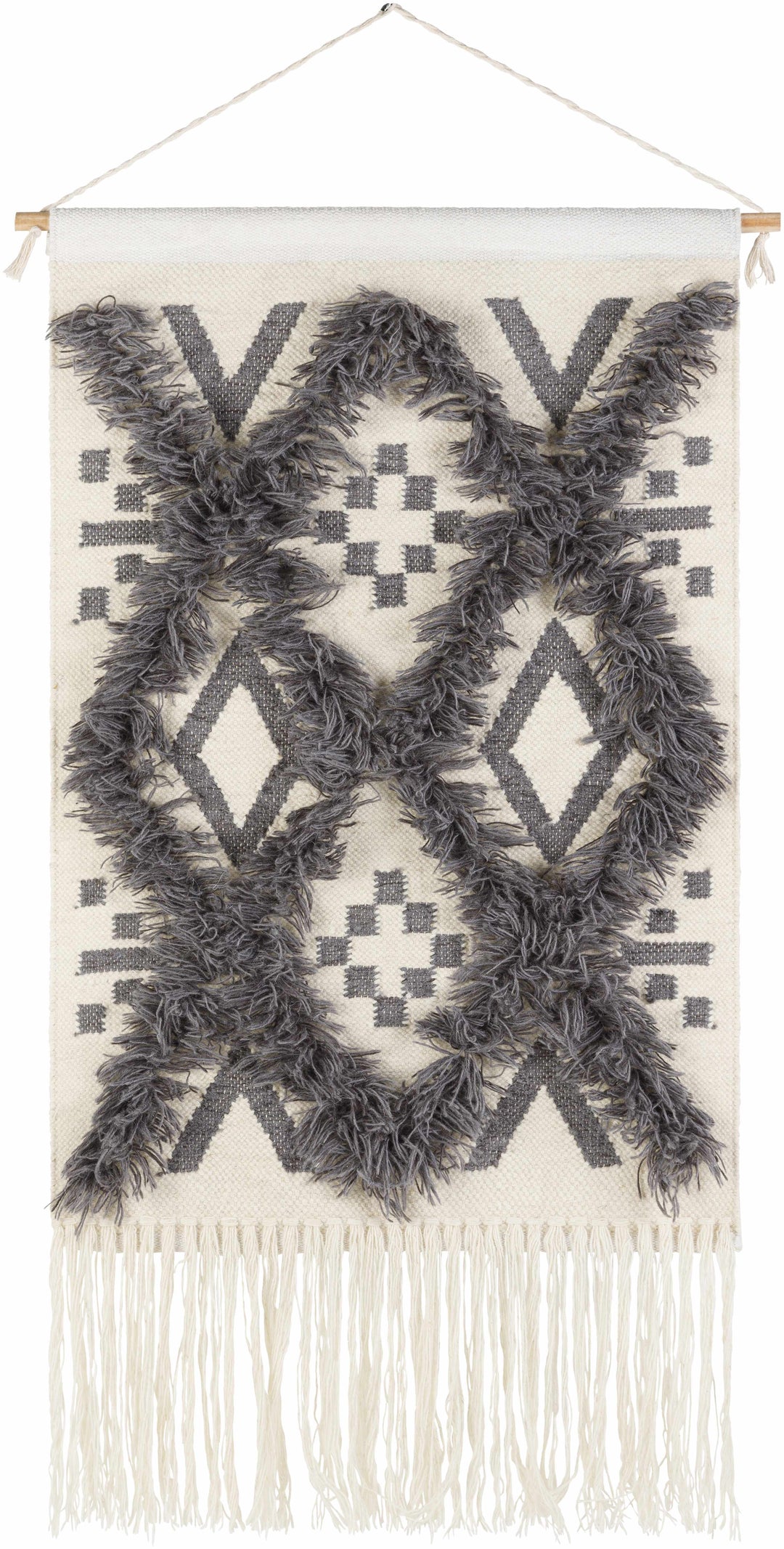 Chapelton Gray Geometric Textured Wall Hanging