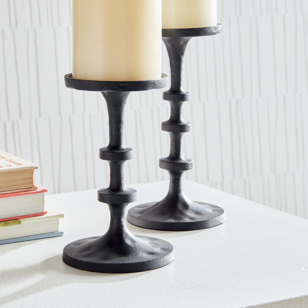 Abacus Petite Candle Stands, Set Of 2, Bronze