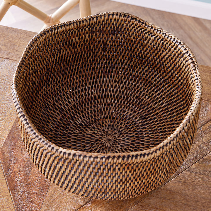 Burma Rattan Footed Cachepot