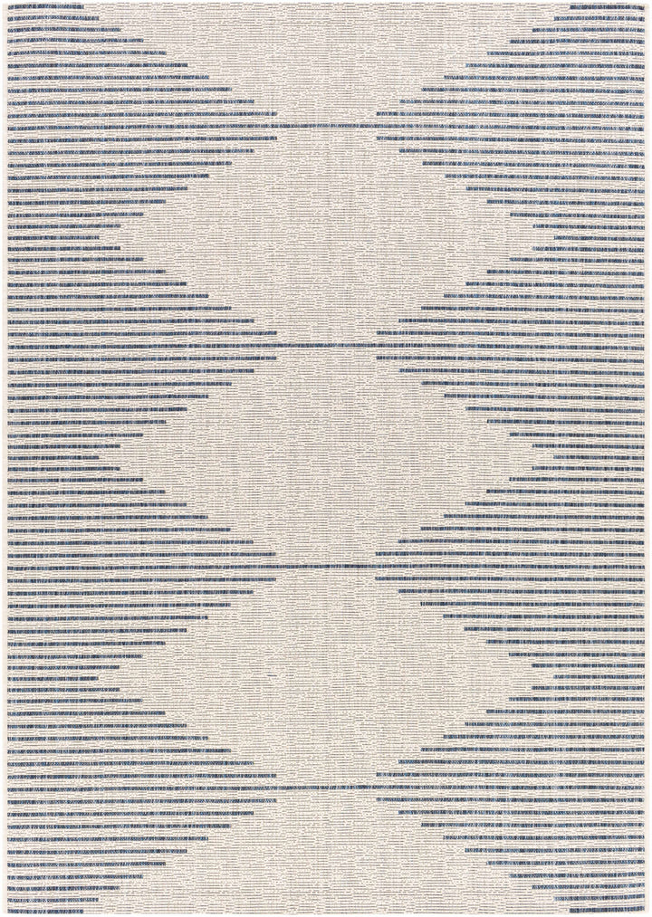 Stephan Blue & Cream Outdoor Rug
