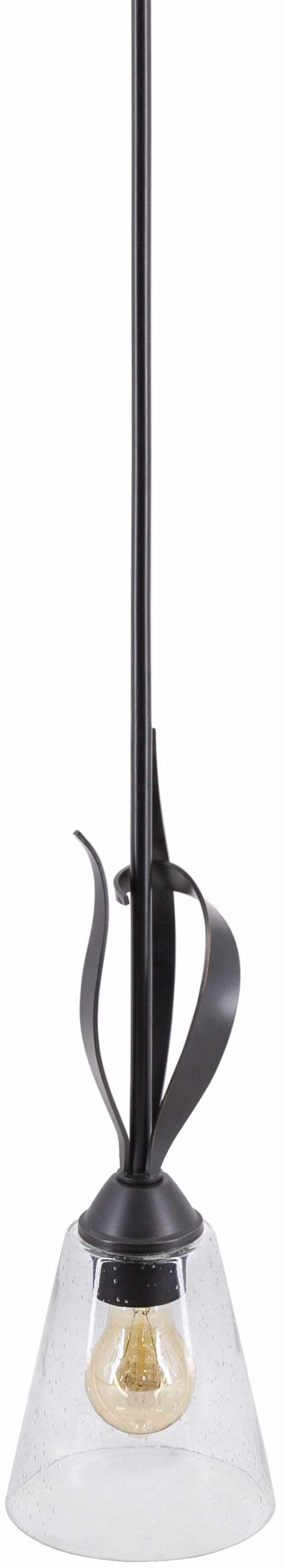 Modern pendant light with black fixture and clear glass shade on a white background

Collinswood Ceiling Light