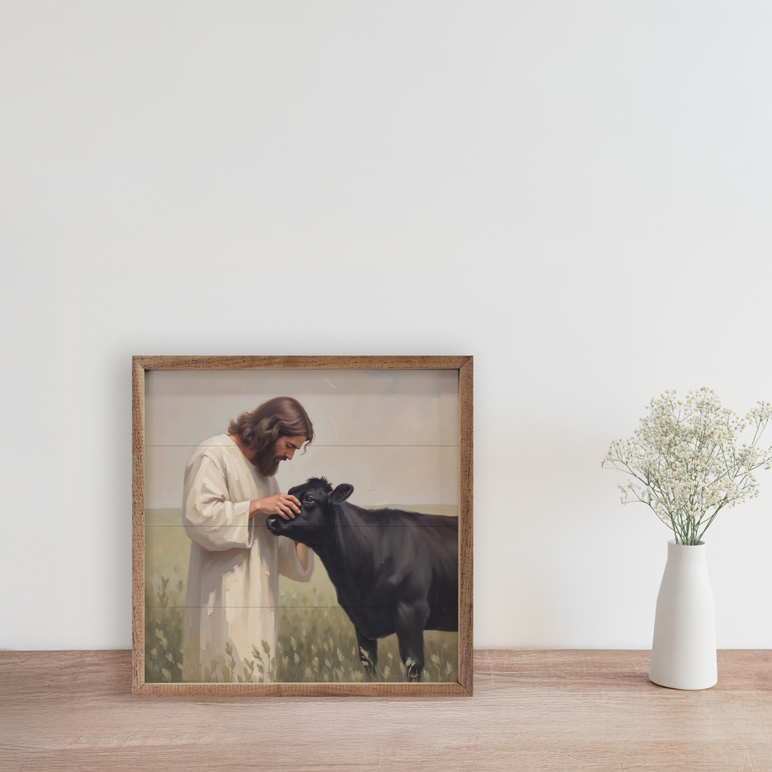 Jesus And The Little Angus Cow