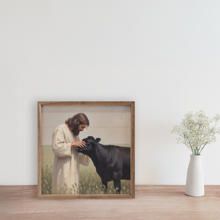 Jesus And The Little Angus Cow