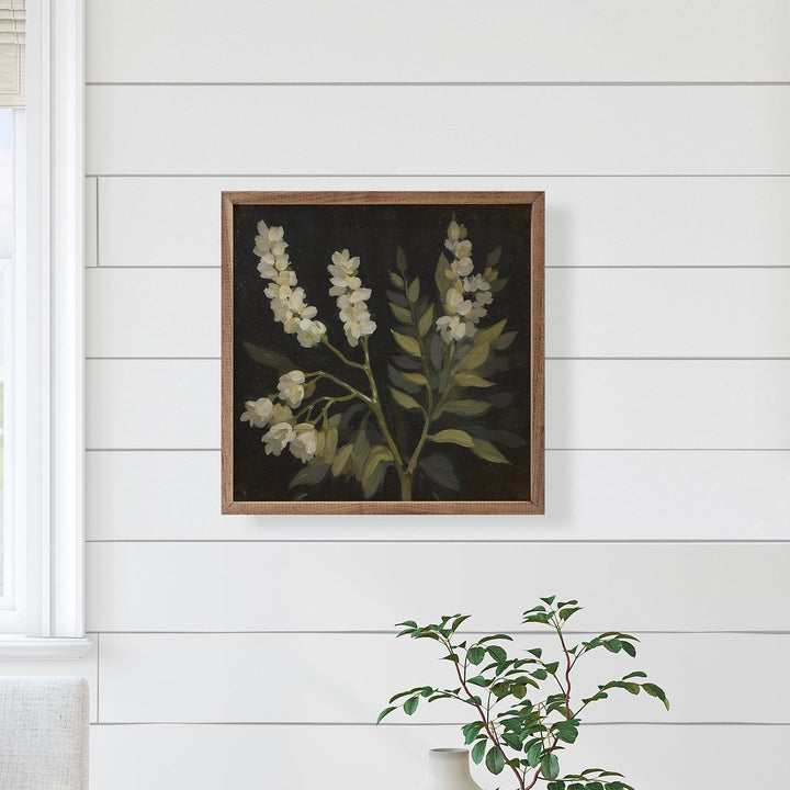 White Floral Prints On Black