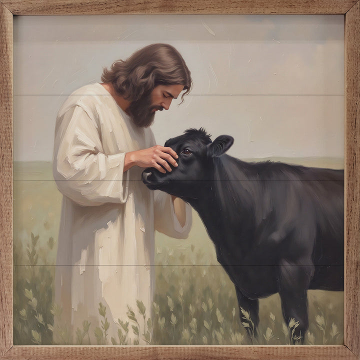 Jesus And The Little Angus Cow