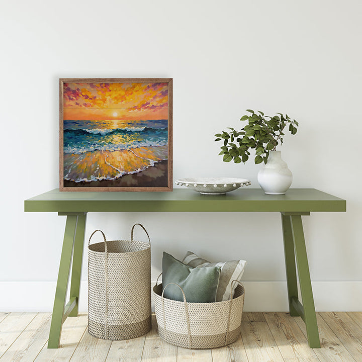 Bright Summer Sunset Ocean