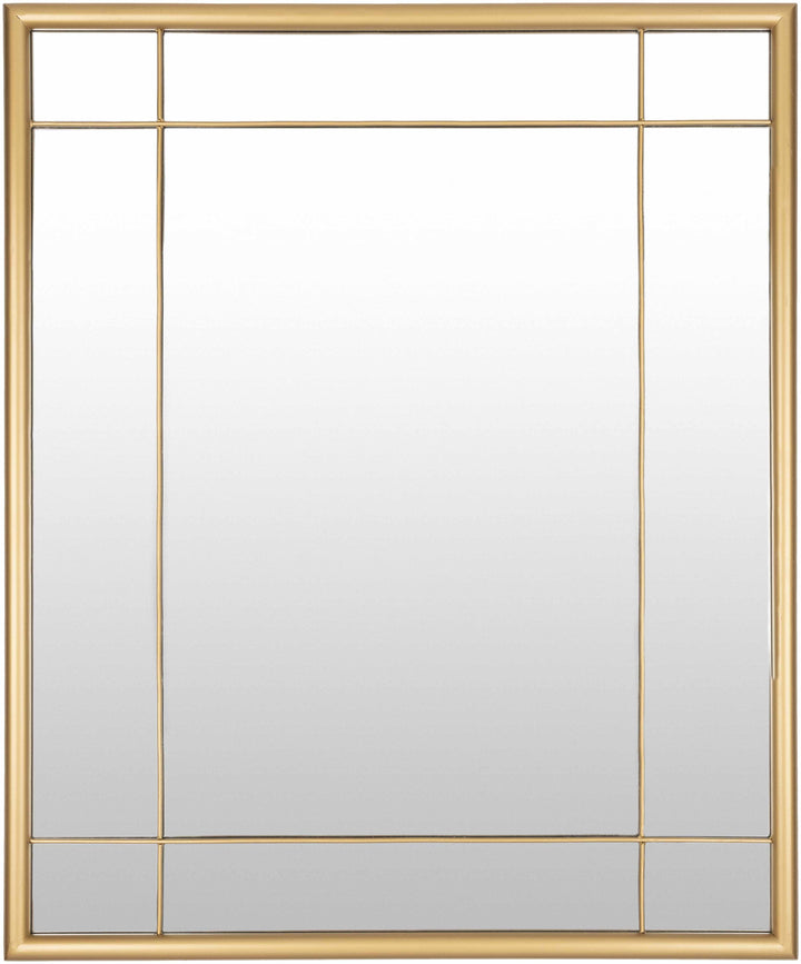 Rectangular mirror with gold frame divided into six sections on a white background

Doyong Mirror