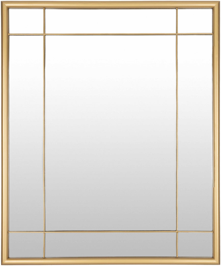 Rectangular mirror with gold frame divided into six sections on a white background

Doyong Mirror