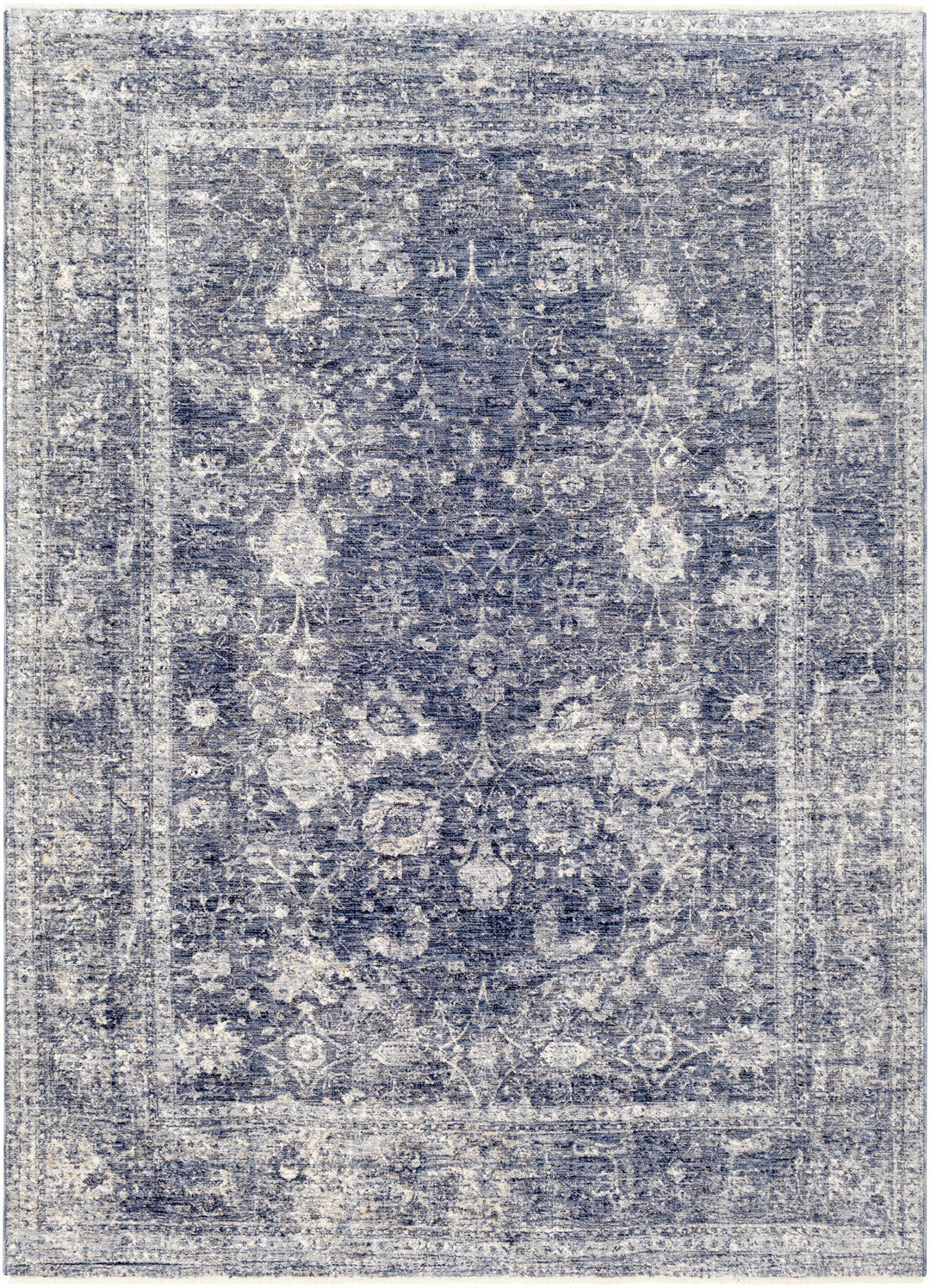 Decorative rug with a floral pattern in blue and gray tones

Eastham Luxe Area Rug
