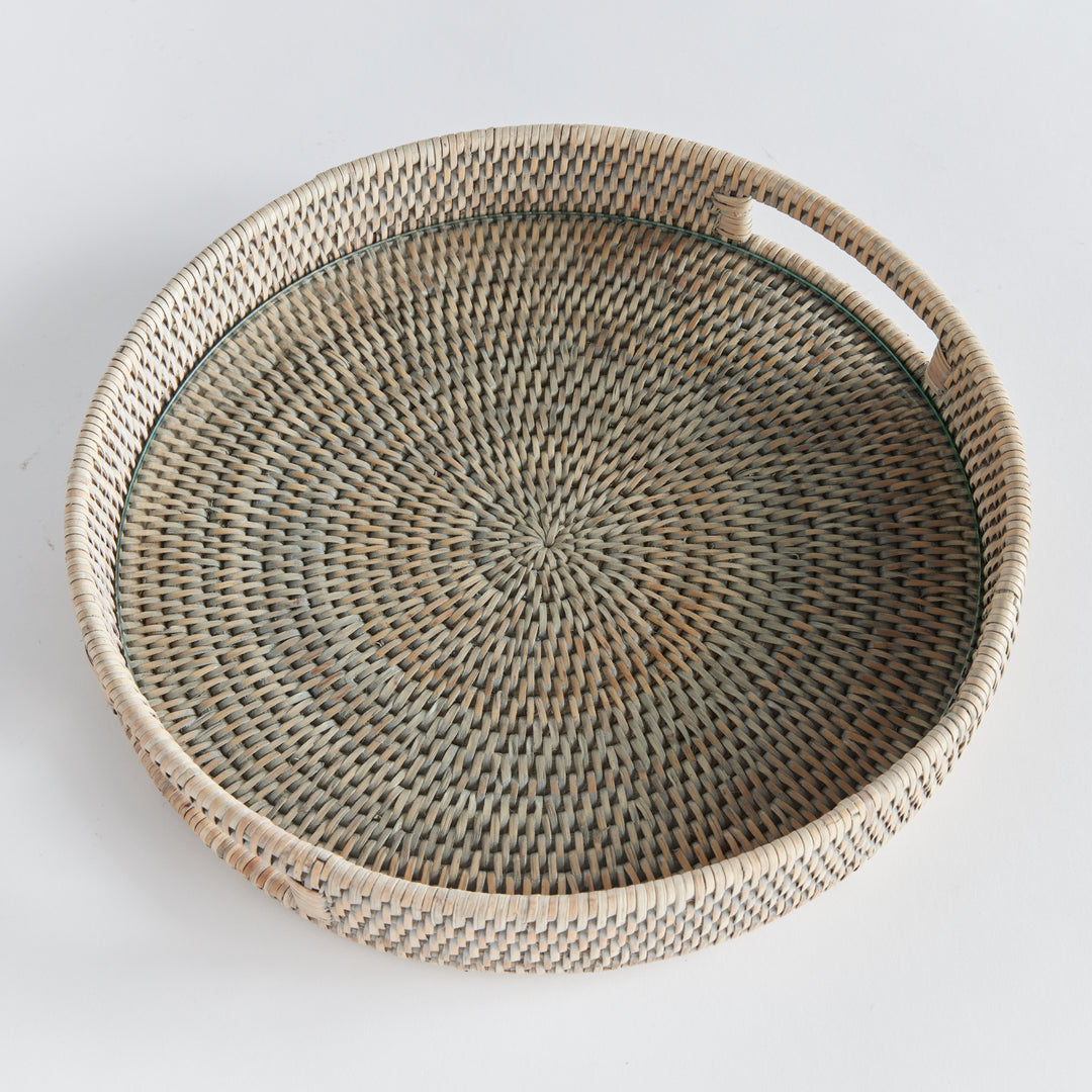 Burma Rattan Round Serving Tray