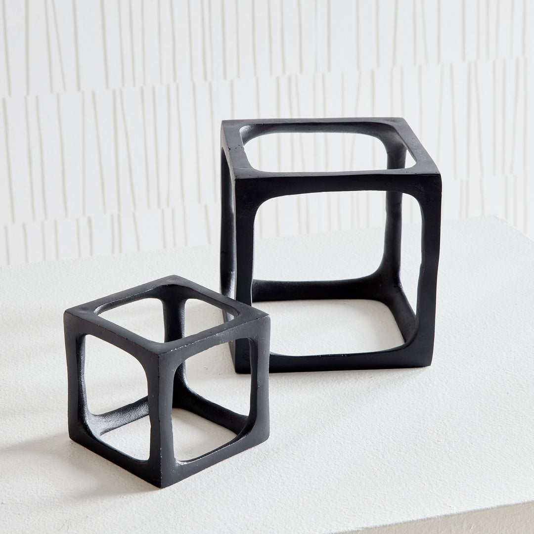 Cubist Sculptures, Set Of 2, Black