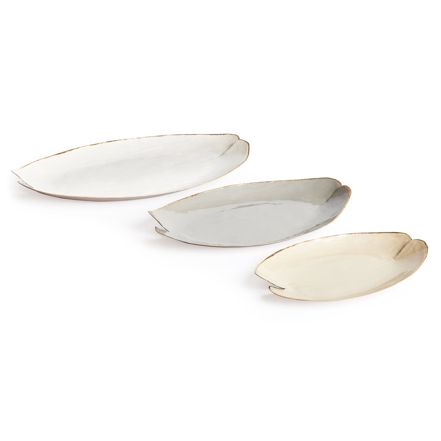 Camden Decorative Trays, Set Of 3, Cream