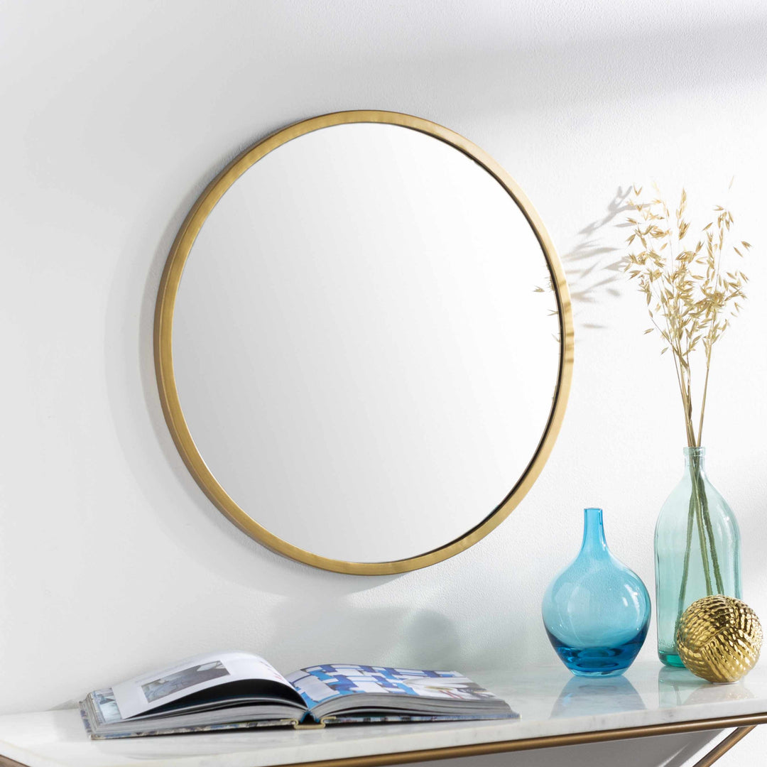 Guindarohan Gold Frame Round Mirror