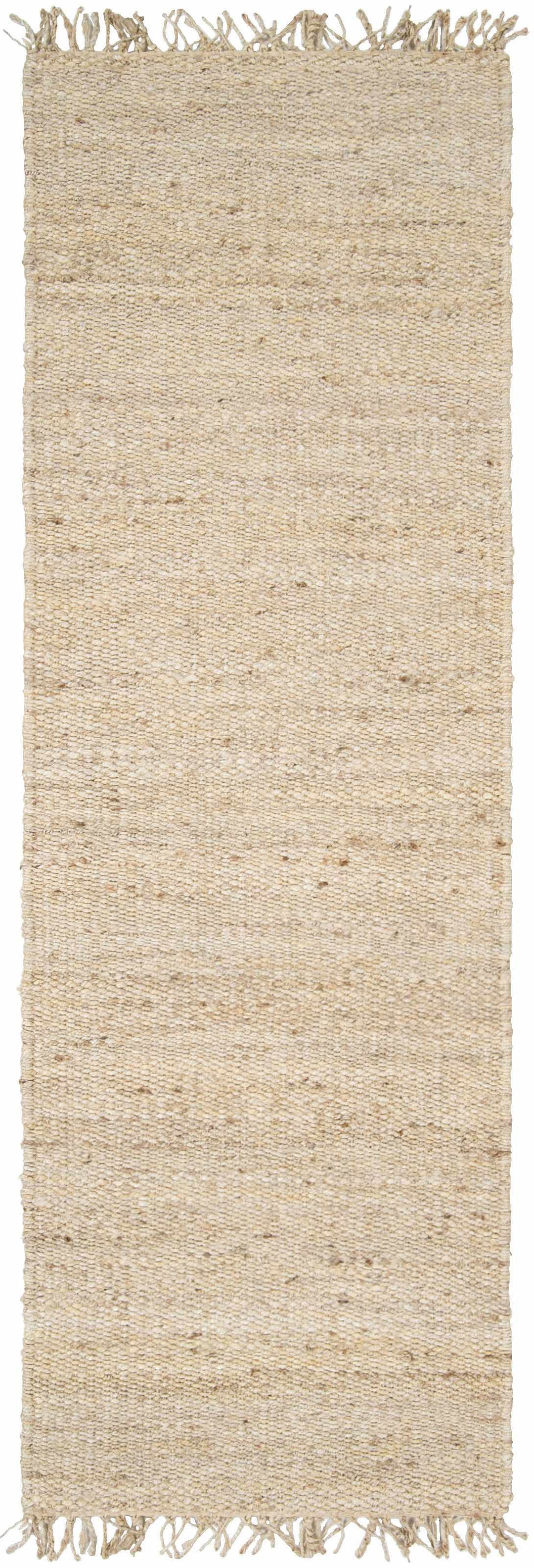 Beige woven runner rug with tassels on a white background

Iantha Jute Rug