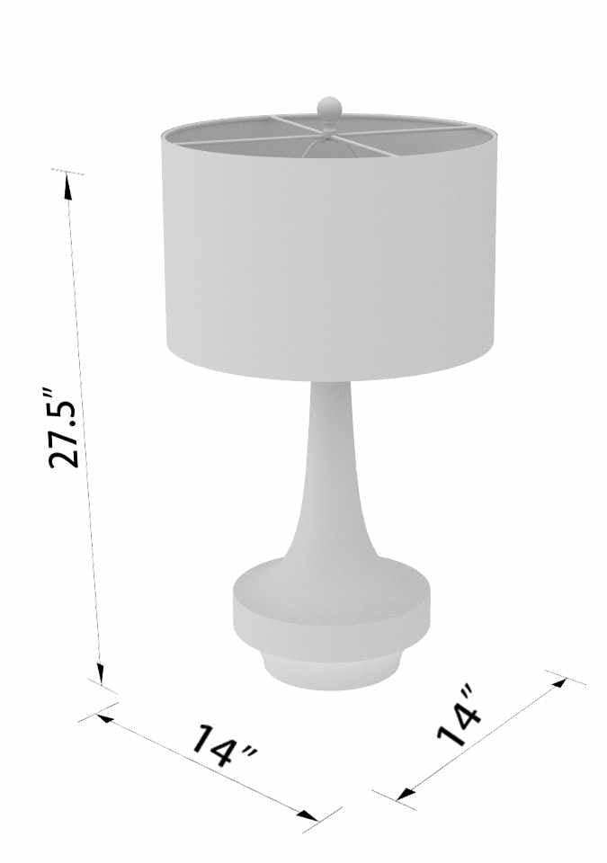White table lamp with dimensions indicated on a white background

Kabankalan Seagrass Resin Table Lamp