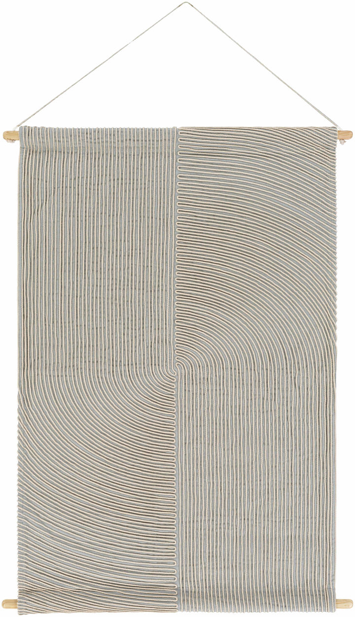 Lyndell Gray and Beige Geometric Wall Hanging