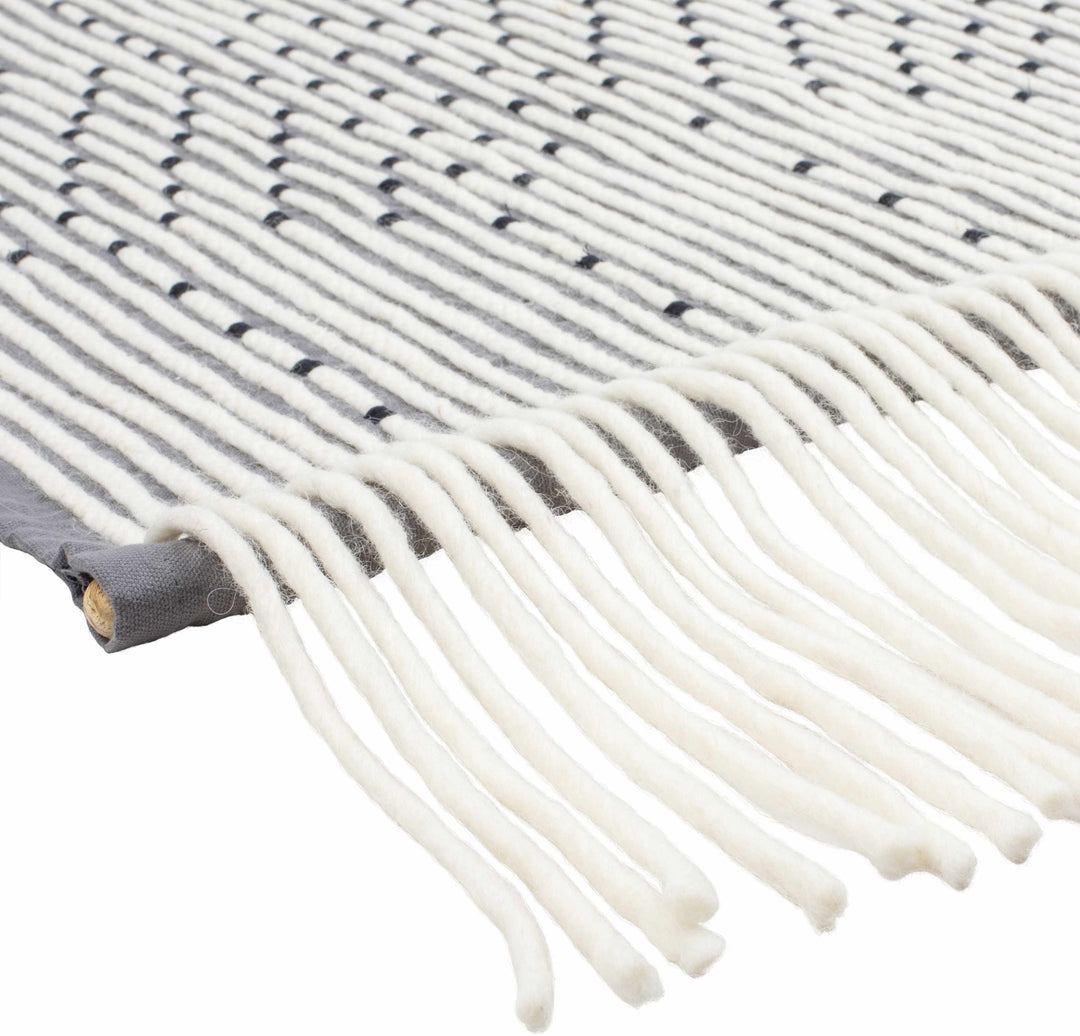 Mansura Gray and White Patterned Wall Hanging