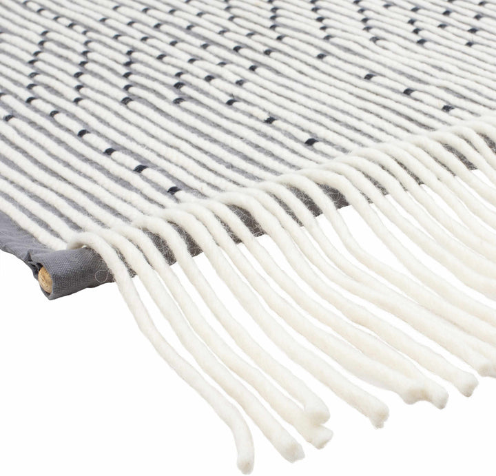 Mansura Gray and White Patterned Wall Hanging