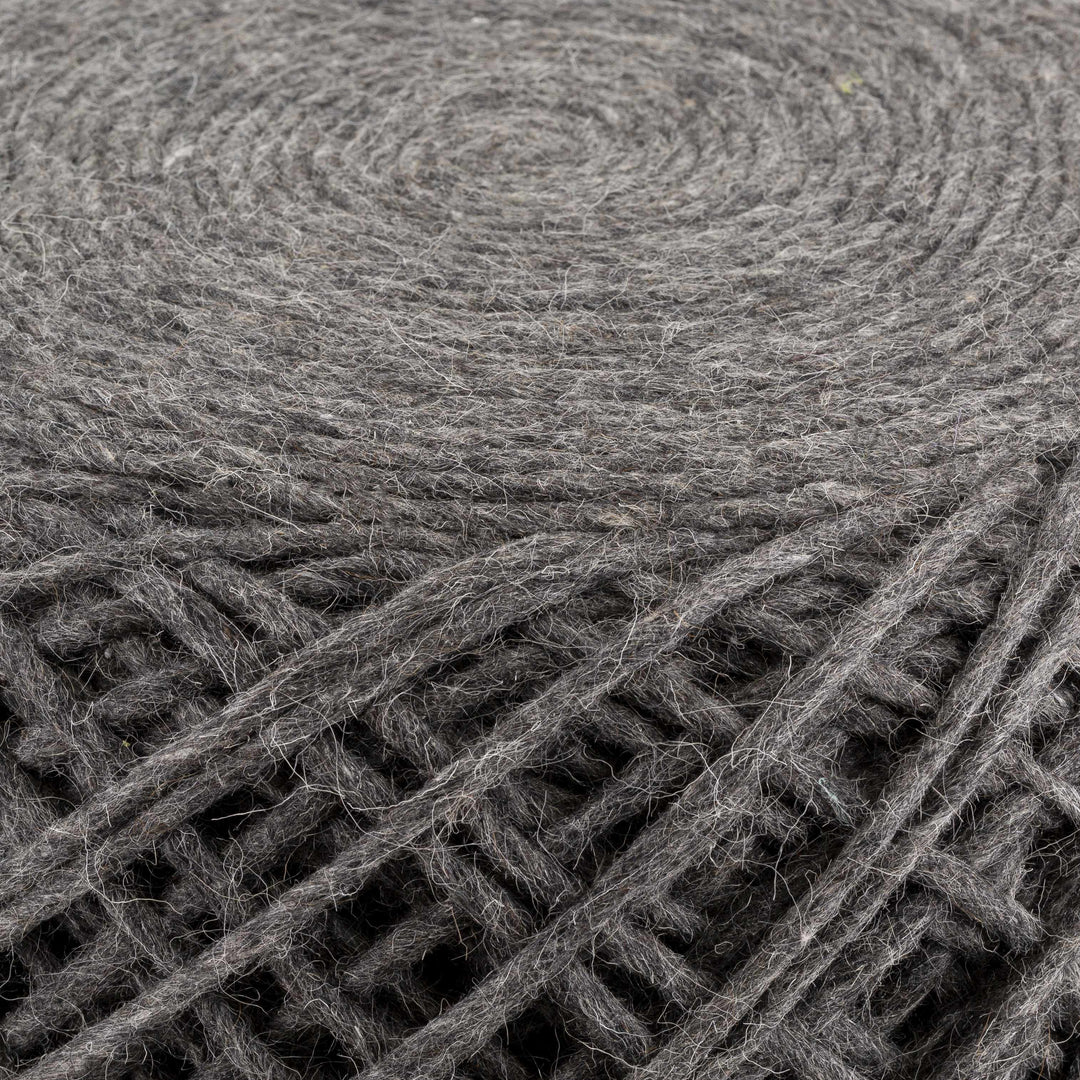 Moapa Charcoal Wool Pouf