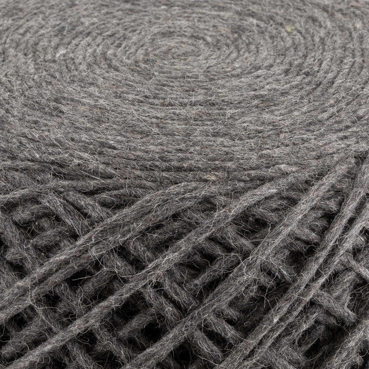 Moapa Charcoal Wool Pouf