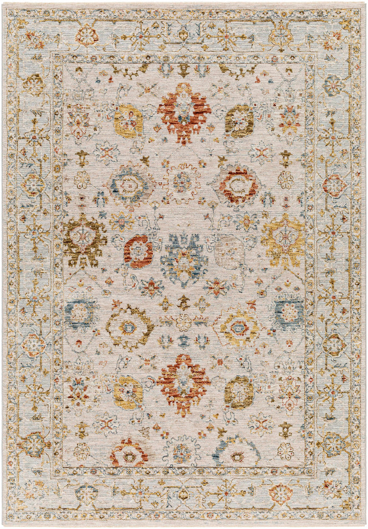 Decorative area rug with intricate pattern on a beige background

Mogul Luxe Oushak Rug