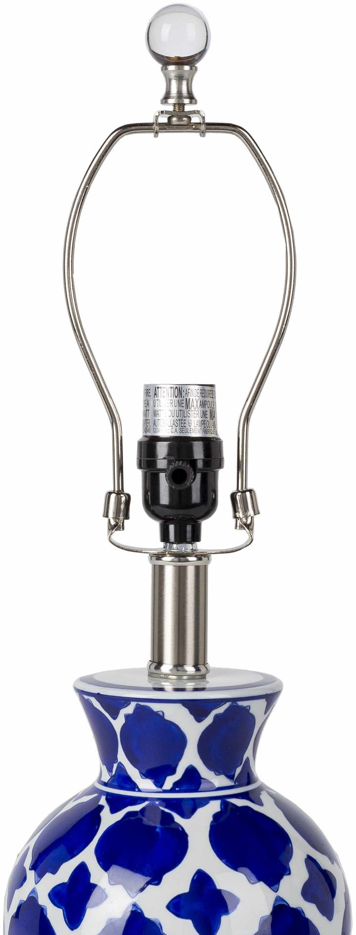 Table lamp with blue and white patterned base on a white background

Pangian White & Blue Patterned Ceramic Table Lamp