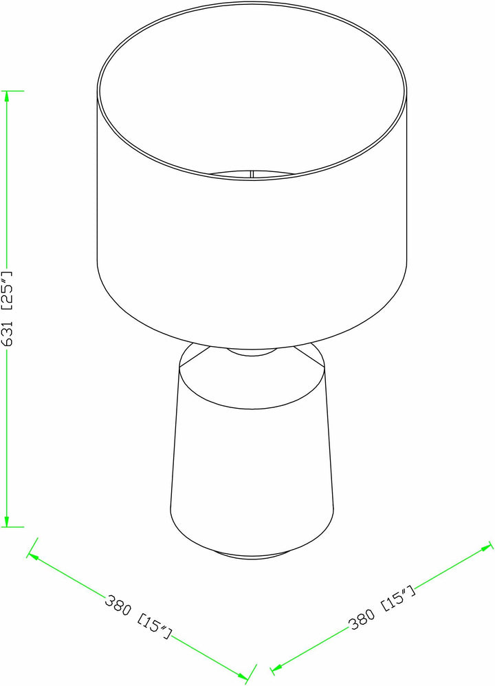 Technical drawing of a cylindrical object with dimensions

Quezon Beige Resin Table Lamp