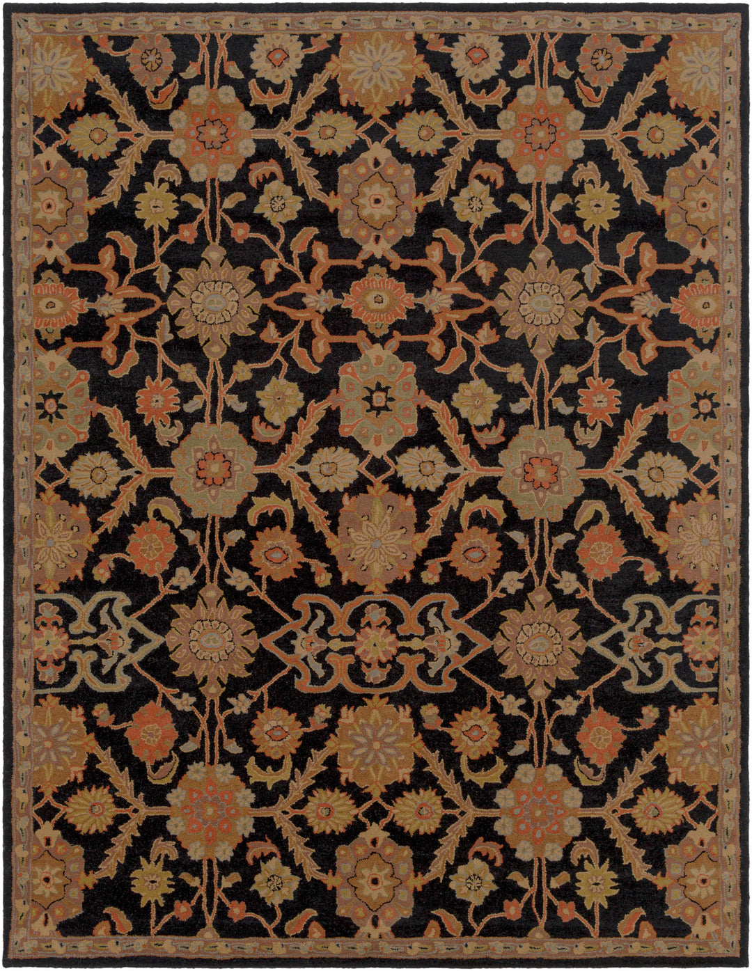 Salix Hand Tufted Black Wool Rug