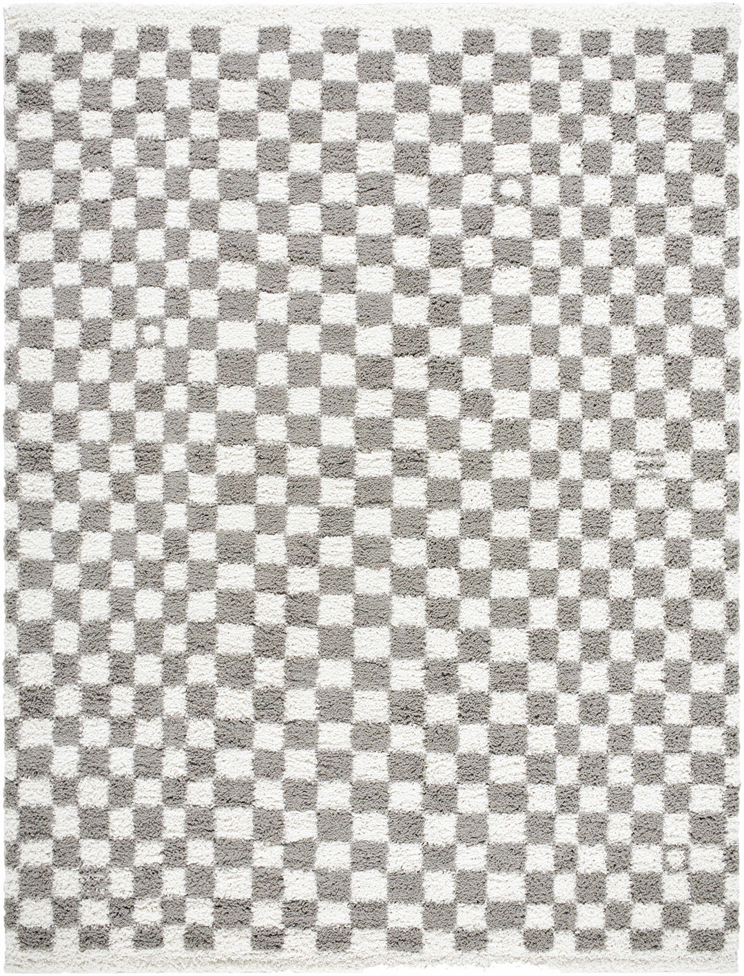 Kieu Taupe Checkered Plush Rug
