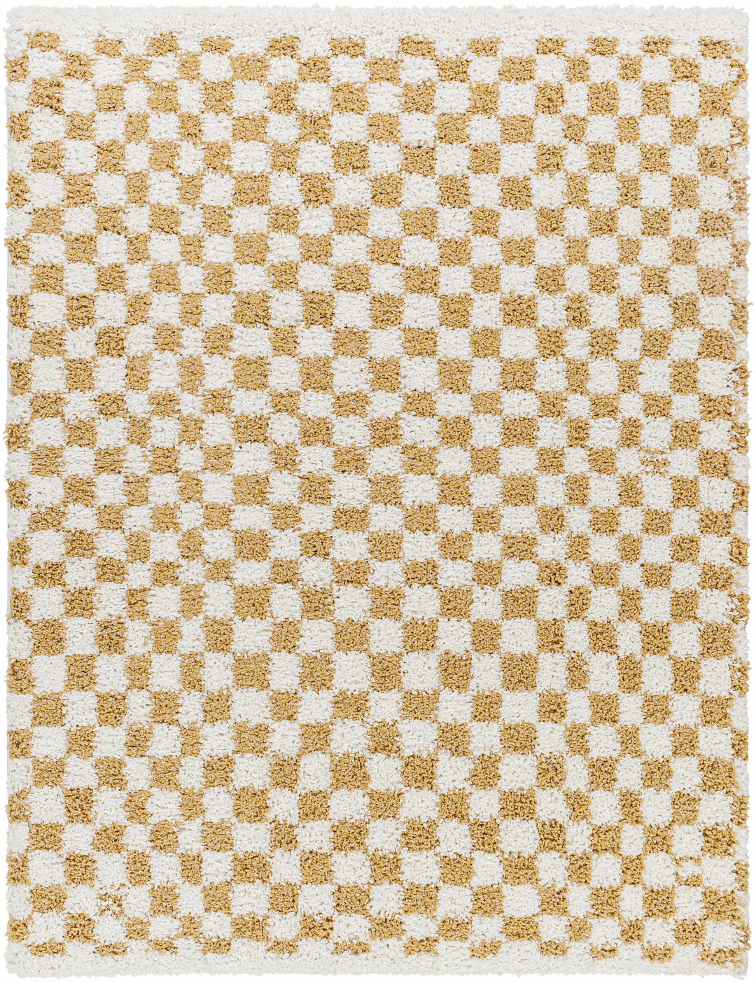 Kieu Mustard & Ivory Checkered Area Rug