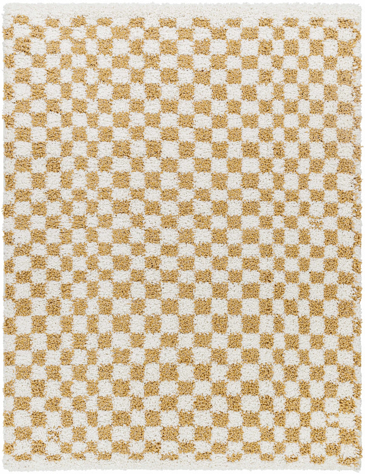Kieu Mustard & Ivory Checkered Area Rug