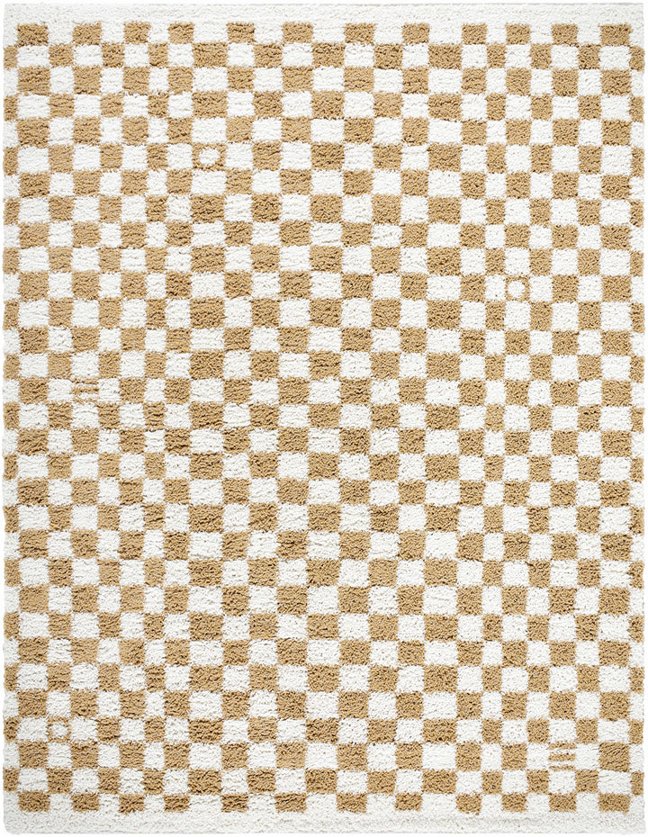 Kieu Mustard & Ivory Checkered Area Rug