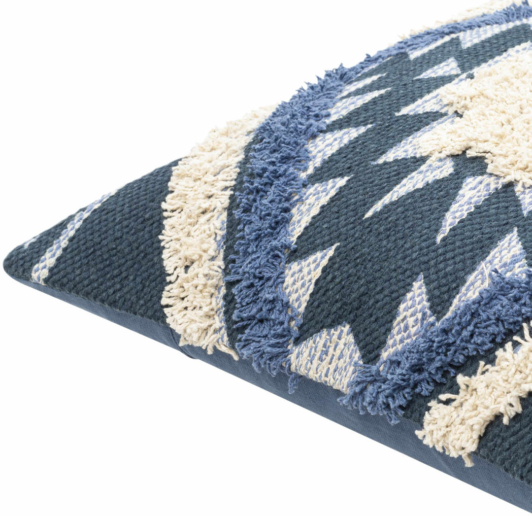 Shepardsville Navy Kilim Pattern Throw Pillow