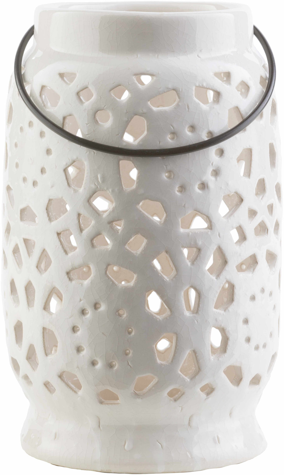 Sloughhouse White Ceramic Outdoor Lantern