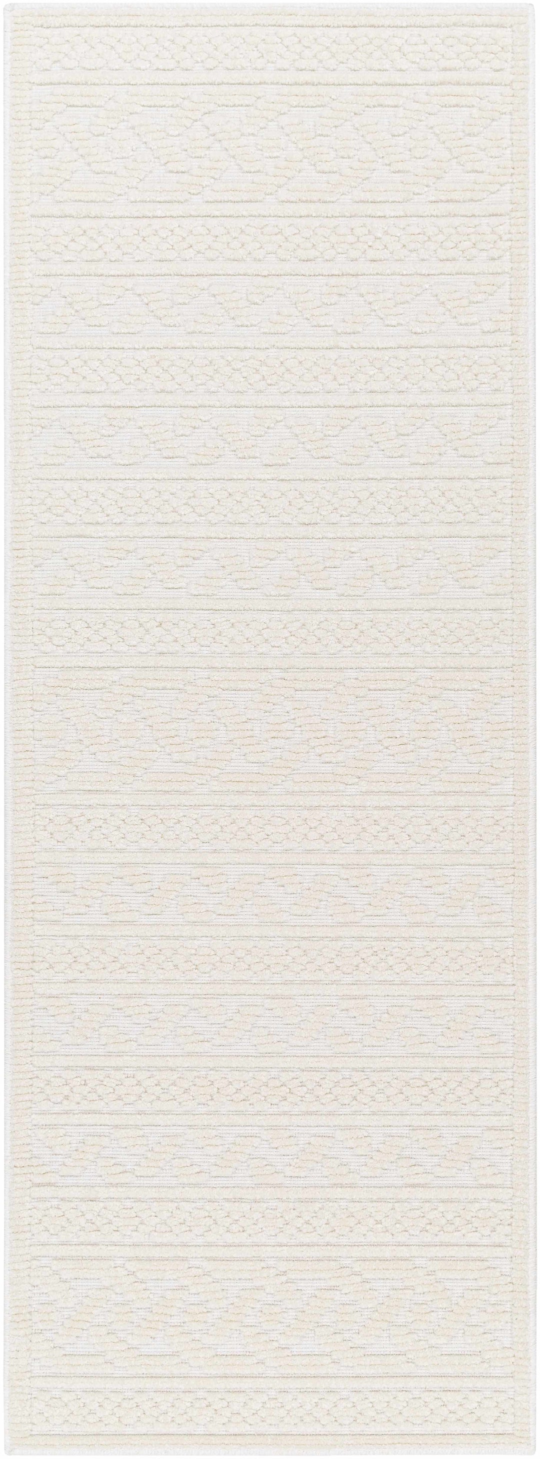 Fadey White 3D Washable Rug