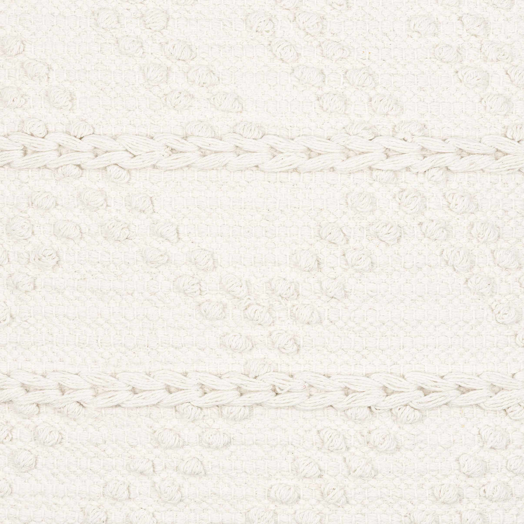 Sumiton White Textured Crochet Cotton Throw Pillow