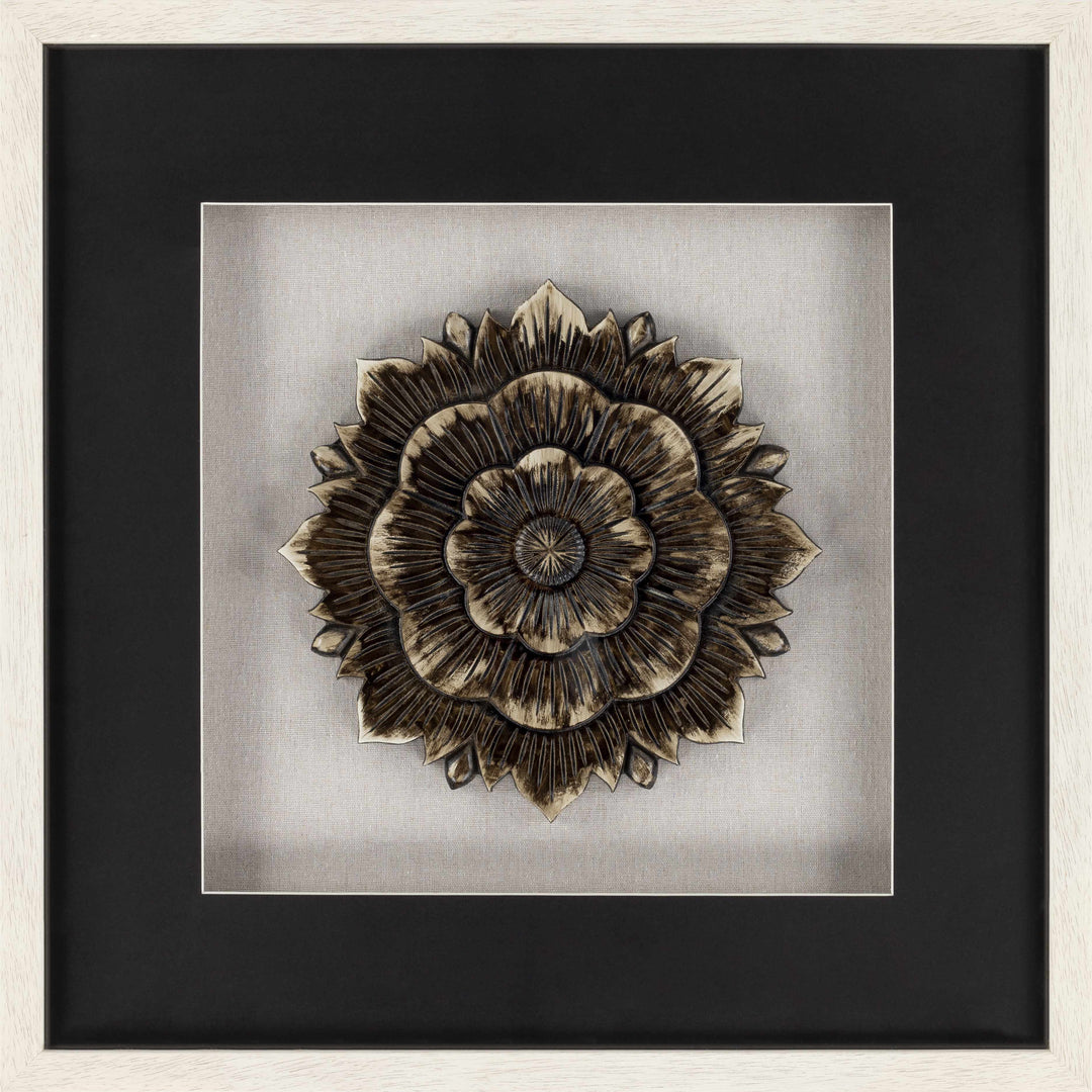 Tanza Black Textured Floral Wall Art